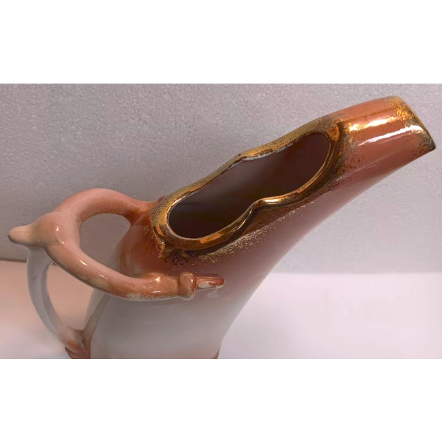 1900 - 1909 Antique Staffordshire Late Victorian Royal Fenton, Made in England. Soft Pink With Sponge Gilded Trim For Sale - Image 5 of 17