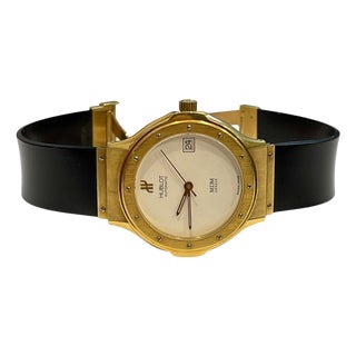 Hublot MDM 1581.3 18 Karat Yellow Gold Unisex Automatic Watch, White Dial For Sale