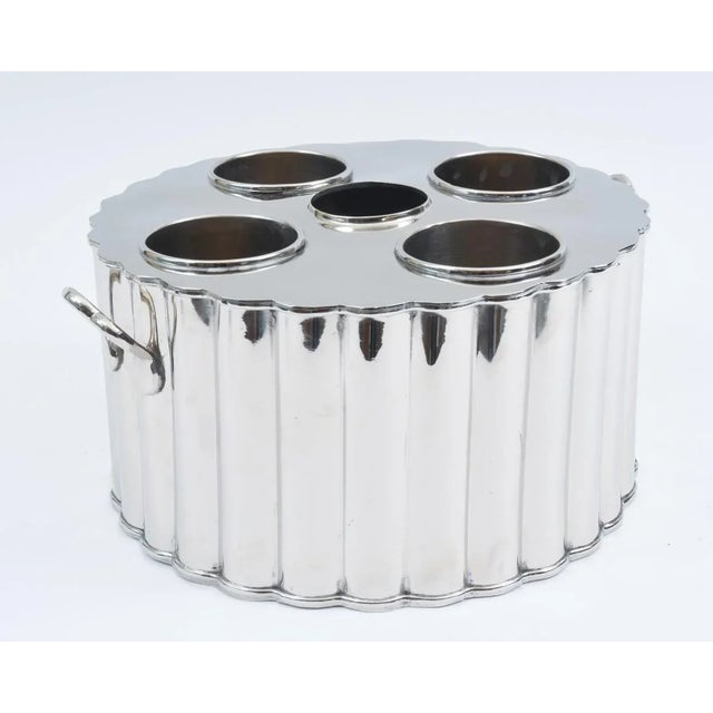 Silver Plate Barware / Tableware Four Bottles Holder with Handles For Sale In New York - Image 6 of 11