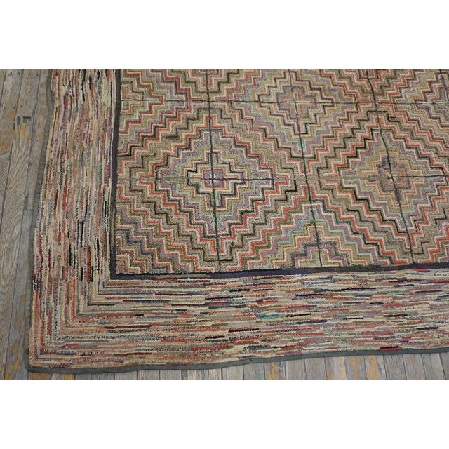 Textile Early 20th Century American Hooked Rug For Sale - Image 7 of 12