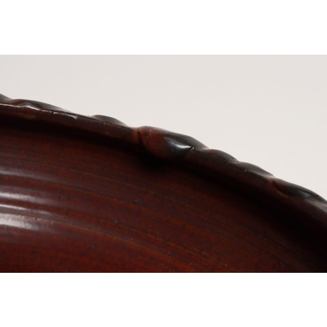 Large Vintage Red, Ochre and Slate Incised Ceramic Planter by Deanna Nichols For Sale - Image 14 of 18