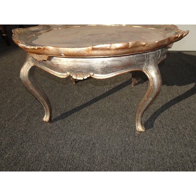 Vintage Italian French Scalloped Edge Silver Coffee Table Platter Made