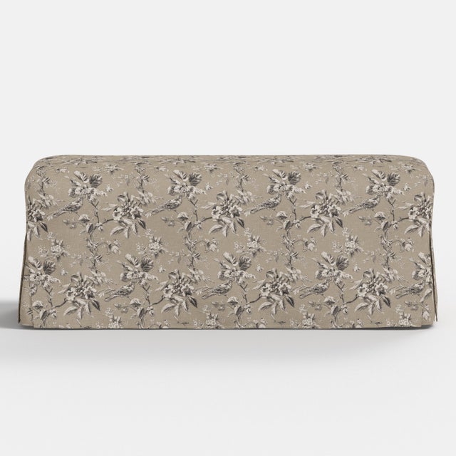 Not Yet Made - Made To Order Stoffer Home x Cloth & Company Slipcover for Lindy Dining Bench in Bird Toile Sand For Sale - Image 5 of 5