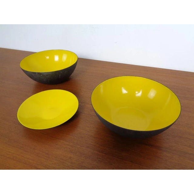 Yellow Krenit Bowls by Herbert Krenchel Torben Ørskov, Set of 3, 1960s For Sale - Image 10 of 13