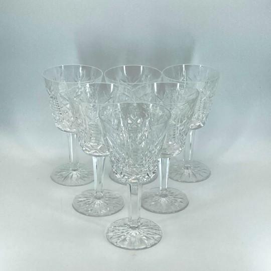 Waterford Crystal Vintage Waterford Crystal “Clare” Claret Wine Glasses - Set of 6 For Sale - Image 4 of 14