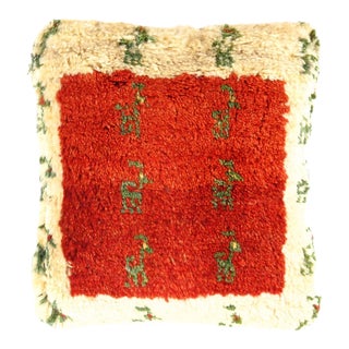 Pasargad DC Fine Hand Knotted Persian Gabbeh Pillow For Sale