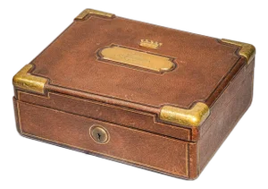 Regal Antique Victorian Leather Brass Document Desk Despatch Box Armorial Home Office Decor