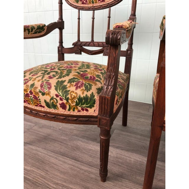 Set of Louis XVI Style Armchairs, 1920s For Sale - Image 16 of 18