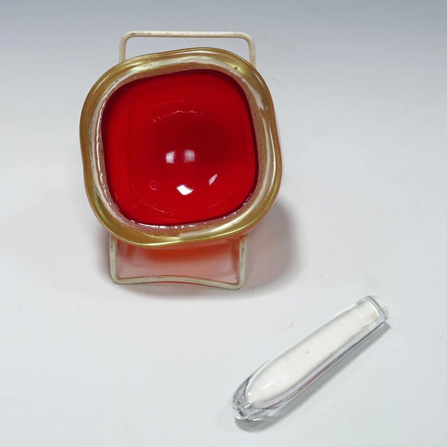 Mid-Century Modern Bowl in Red Sommerso Glass, Flavio Poli for Seguso Murano 1940s For Sale - Image 3 of 8