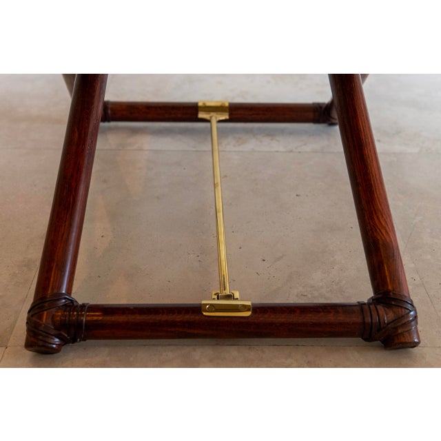 1970s McGuire Director’s X-Chair in Brown Leather For Sale In Miami - Image 6 of 10