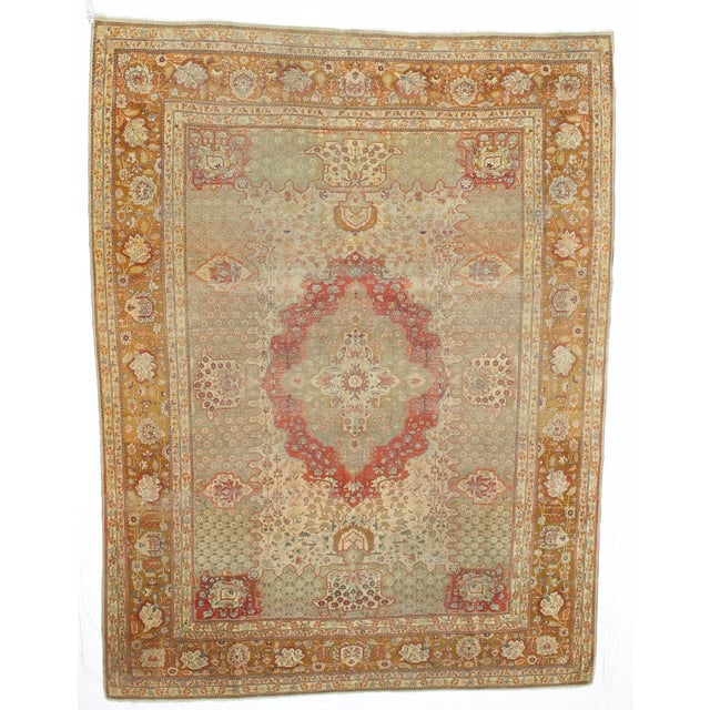Antique Persian Mohtasham Kashan Rug 7’7” x 10’0". The Revival Period rugs woven by two generations of Mohtashams, from...