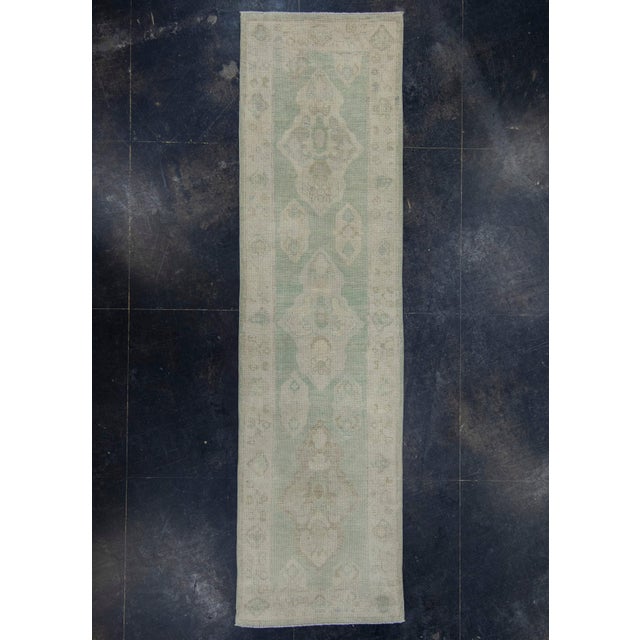 Blue Turkish Oushak Runner Rug 2'9" x 16'3" #17834 For Sale - Image 8 of 8