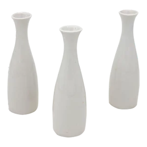 Collection of Three White Single Bud Vases, French Early 21st C.