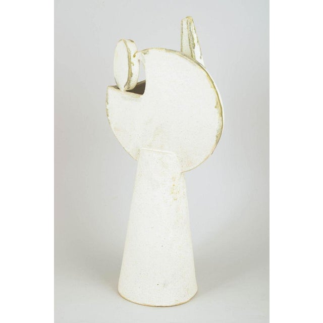 Christina muff, danish contemporary ceramicist (b. 1971). Tall hand-modelled cubist stoneware bust. "the art of being...
