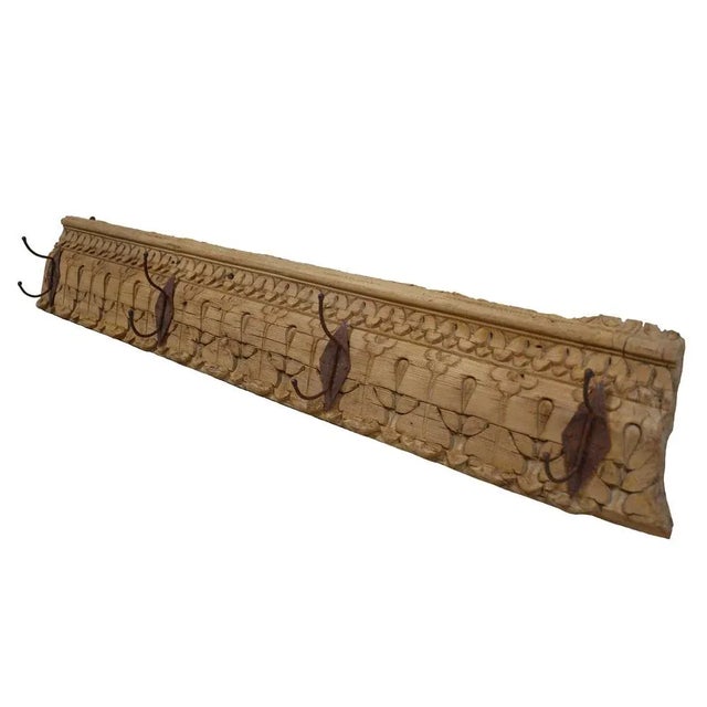 Antique Wood Handcarved Wall Coat Rack, 1890s For Sale - Image 13 of 13