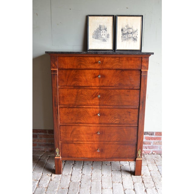 Antique Mahogany Chiffonier with Black Marble Top For Sale - Image 11 of 12
