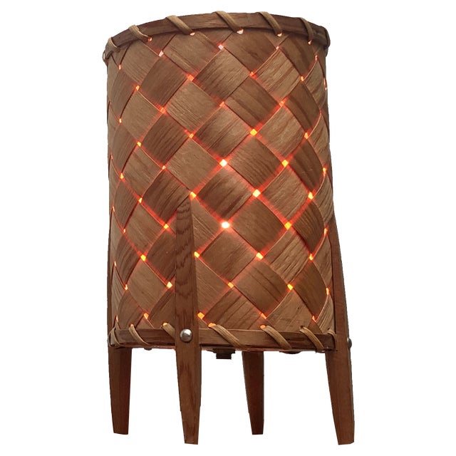 Mid-Century Swedish Wooden Veneer Table Lamp from Vamhus, 1960s For Sale