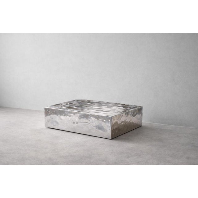 Mirage Sculptural Table in Stainless Steel by Veliento. Dimensions: W 80 x D 60 x H 35 cm (Size Medium). Materials:...