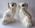 Metal Staffordshire Style Spaniels - Vintage White Glazed Ceramic With Gold Accents - A Pair For Sale - Image 7 of 7