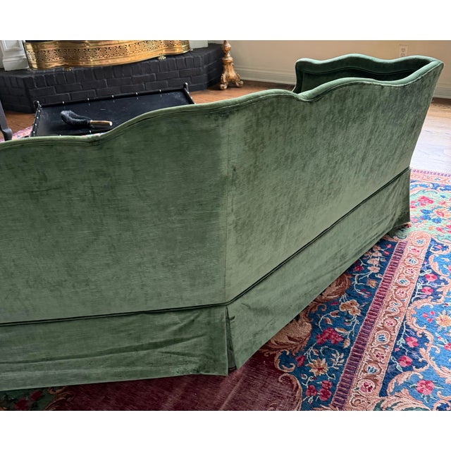 Emerald Baker Furniture Crushed Emerald Velvet Corner Conversation Sofa For Sale - Image 8 of 12