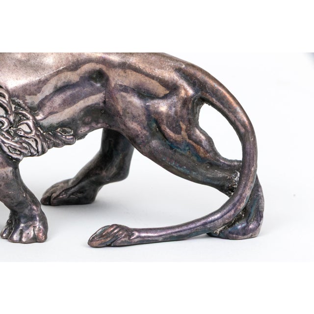 Vintage Israeli Sterling Silver Clad Lion Figurine For Sale In Portland, ME - Image 6 of 7