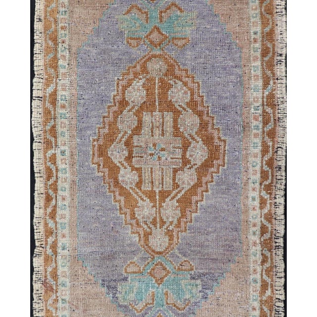 Vintage Turkish Oushak Rug With All-Over Sub-Geometric Medallion Design For Sale - Image 4 of 8