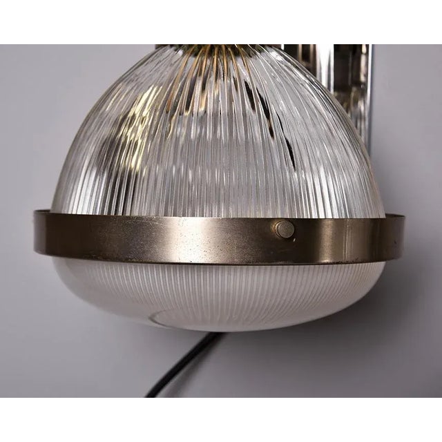 Metal Vintage English Industrial Chrome and Glass Sconces - Pair For Sale - Image 7 of 10