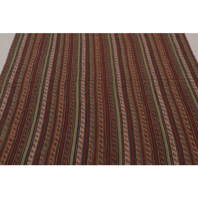 Rug & Kilim Vintage Persian Kilim, Dense Geometric Tribal Patterns in Stripes - Rug & Kilim For Sale - Image 4 of 10