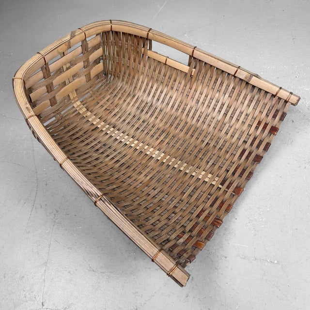 Shōwa Japanese Furuimi Woven Harvest Basket, 1980s For Sale - Image 11 of 12