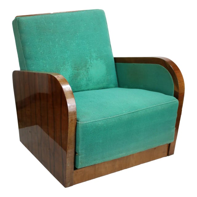 Art Deco Style Convertible Armchair, 1950s For Sale