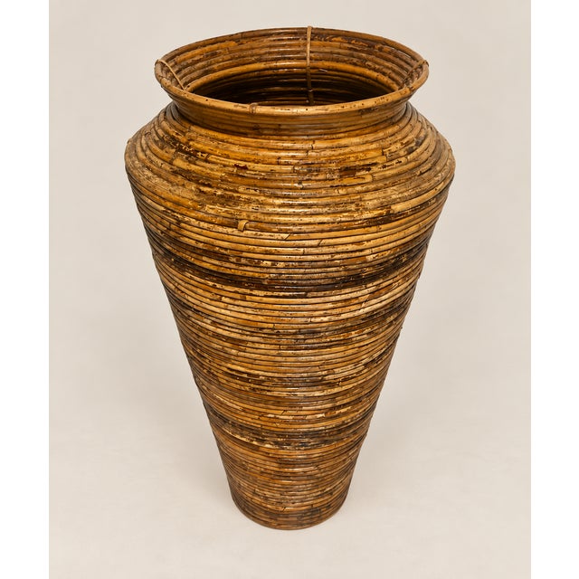 Vintage Italian Pencil Reed Floor Vase For Sale In Naples, FL - Image 6 of 11
