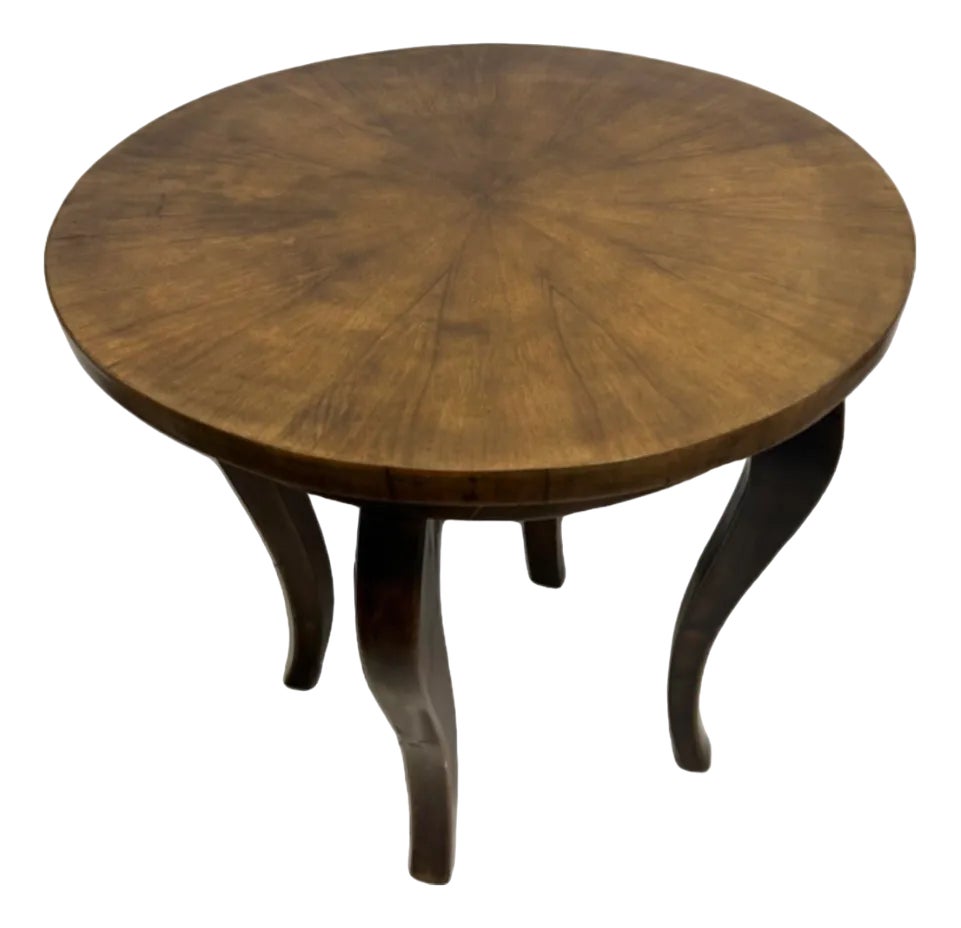Art Deco Round Walnut Veneer Coffee Table, 1929 | Chairish
