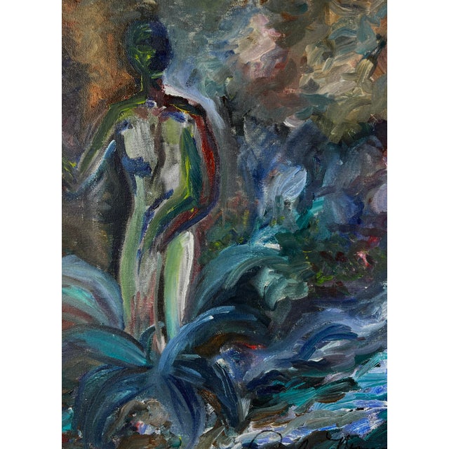 Nude in the Garden Fauvist Nude Original oil on canvas Vintage Fauvist study (2006) of woman in the garden signed by...