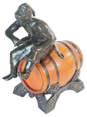 Oak and Brass Sailors Rum Barrel
