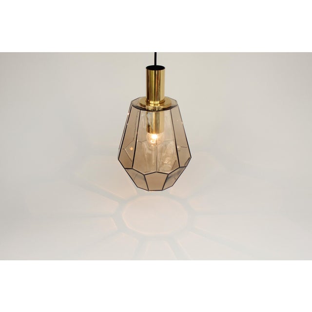 Geometric Smoked Glass Pendant Light from Limburg, 1970s For Sale - Image 12 of 15