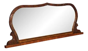 Art Deco Walnut Beveled Mirror by Gaetano Borsani