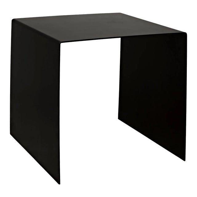 NOIR Yves Side Table in Black Metal - Medium For Sale
