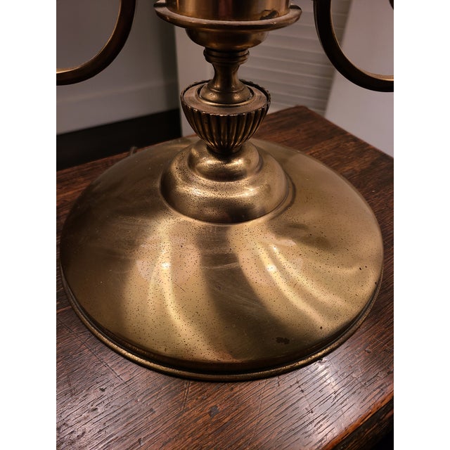 Mid-Century 1950s Brass Double Arm Table Lamp For Sale - Image 13 of 14