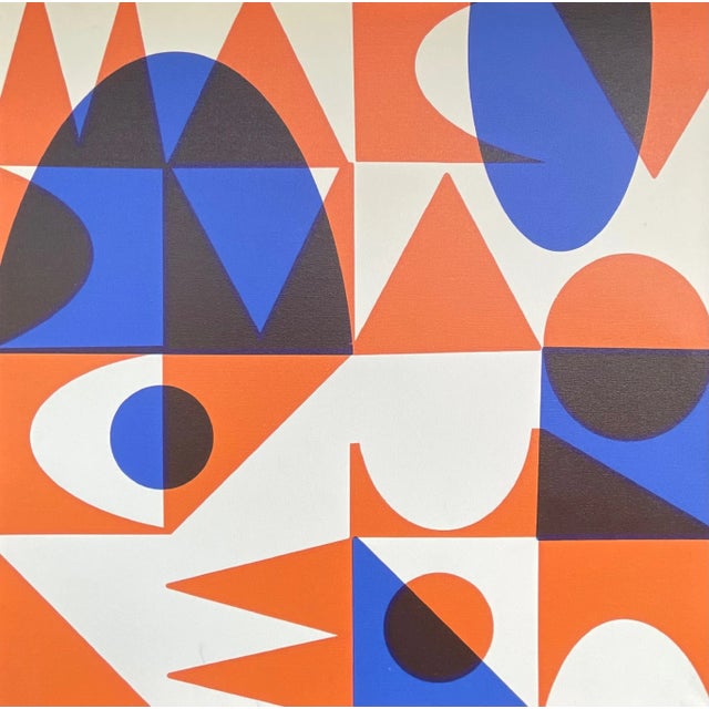 Modern Bossa Nova in Blue Giclee on Canvas by Cesar Platero, Framed For Sale - Image 3 of 5