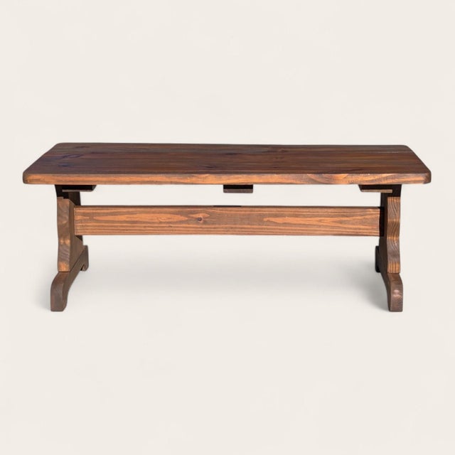 Vintage Farmhouse Trestle Coffee Table For Sale - Image 15 of 17