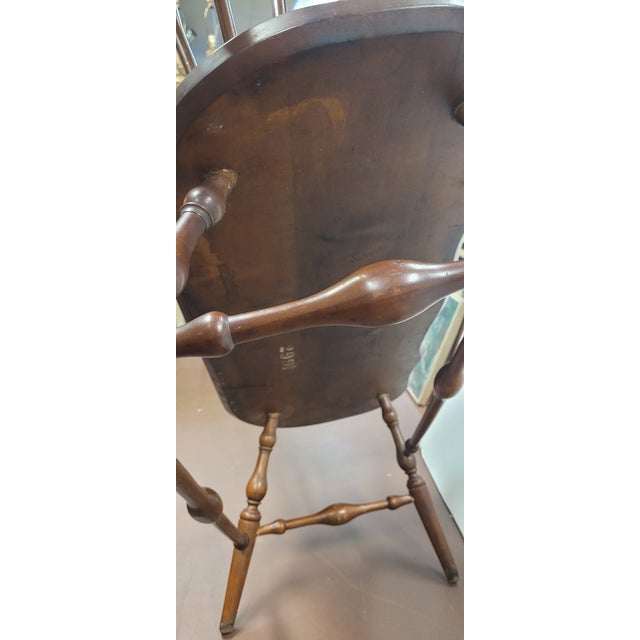 Vintage 1940s Rock Maple Windsor Bench For Sale - Image 9 of 10