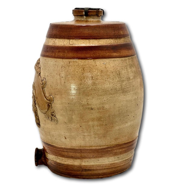 Antique Stephen Greens Lambeth Salt Glaze Stoneware 2 Gallon English Pub Brandy Dispenser Cask - Circa 1840s For Sale - Image 15 of 18