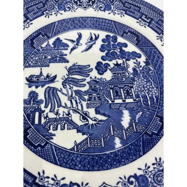 Blue Vintage Blue Willow Churchill Bowls Made in Staffordshire England- a Set of 6 For Sale - Image 8 of 10