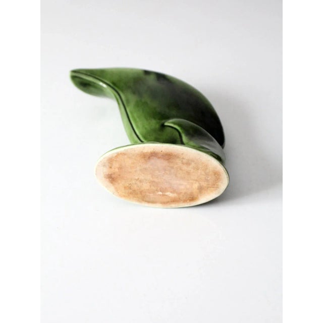 Vintage Ceramic Leaf Vase For Sale - Image 9 of 11