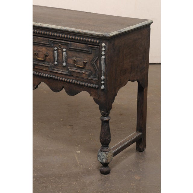 Charcoal Late 18th C. English 3-Drawer Console Table For Sale - Image 8 of 12