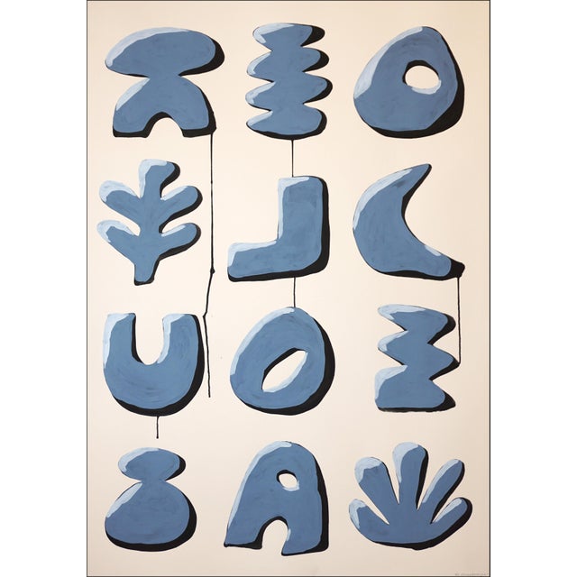 2020s 2026, Contemporary Glyph of Paleo Tools, Acrylic Paint on Watercolor Paper, Modern Icons - Set of 2 For Sale - Image 5 of 10
