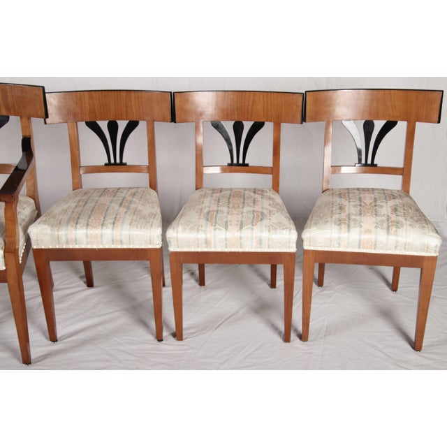 Antique Biedermeier Chairs and Armchairs, 1920s, Set of 8 For Sale - Image 10 of 18