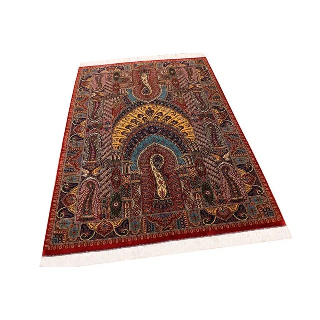 Exclusive Middle Eastern rug Qom | Knot density: Precise knotting, almost machine-woven | Material: Pure silk | Size:...