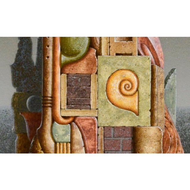 Visionary Surrealist Totem Abstract -- Fragment Under Grey Sky by Clayton Anderson For Sale - Image 4 of 8