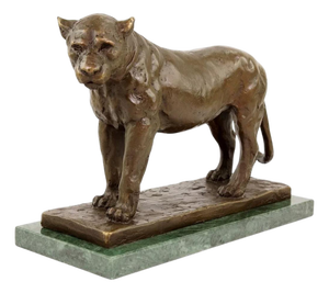 Bronze Lion Sculpture, Nubian Lioness, in the Style of Rembrandt Bugatti